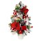 22" Red Poinsettia Tabletop Cone Tree w/ Pot - Handcrafted Christmas Decorations - Holiday Tree